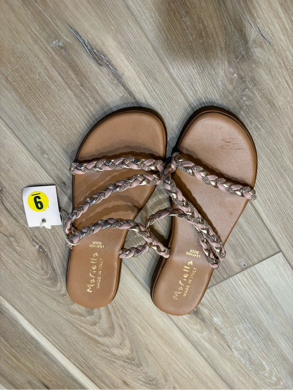 Mariella Braided Leather Slide Sandals in Pink - Picture 2 of 3